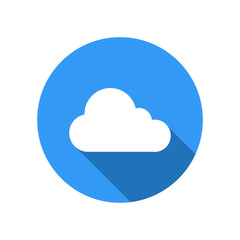 Cloud Flat Icon. Trendy vector weather or technology symbol for website design, web button, mobile app.