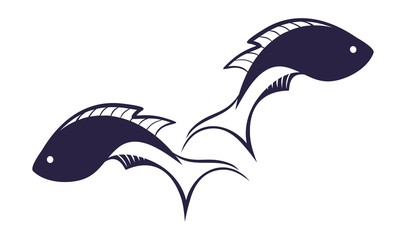 Naklejka premium Logo sea fish