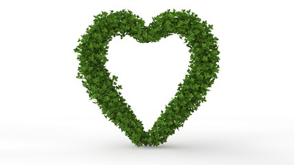 3d rendering of a green plant isolated on a white background