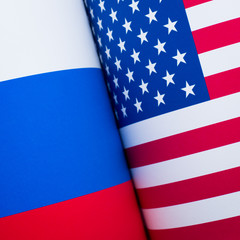 Flag of the United States of America and Russia