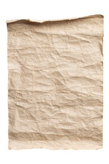 Old brown paper isolated on a white background