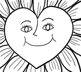 Happy Heart Flower Sunflower