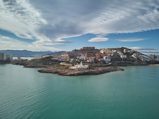 Fototapeta na wymiar Aerial view of the Cullera lighthouse, Valencia. Spain