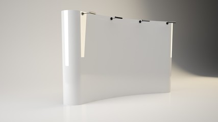 3d rendering of a white exhibition on white background