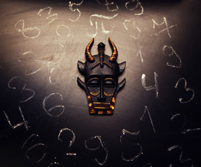 mask chalkboard numbers