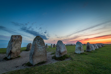 Ales Stenar - A megalithic stone ship monument in Southern Sweden - obrazy, fototapety, plakaty