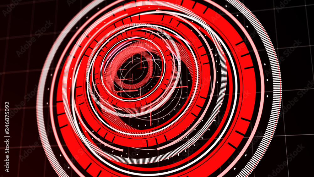 Wall mural abstract surround radar interface on mesh base.futuristic hud radar display. elements of digital dat