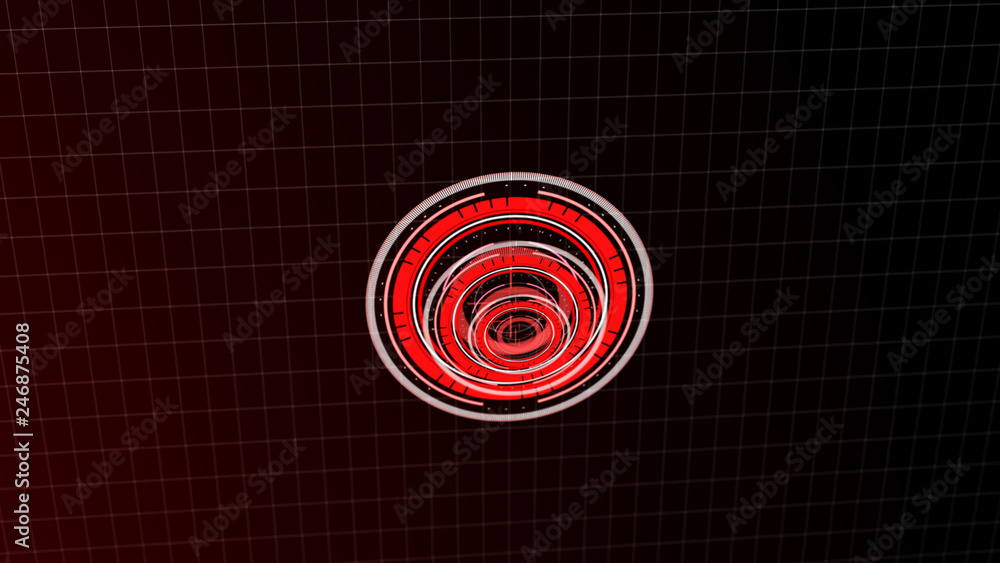 Wall mural abstract surround radar interface on mesh base.futuristic hud radar display. elements of digital dat