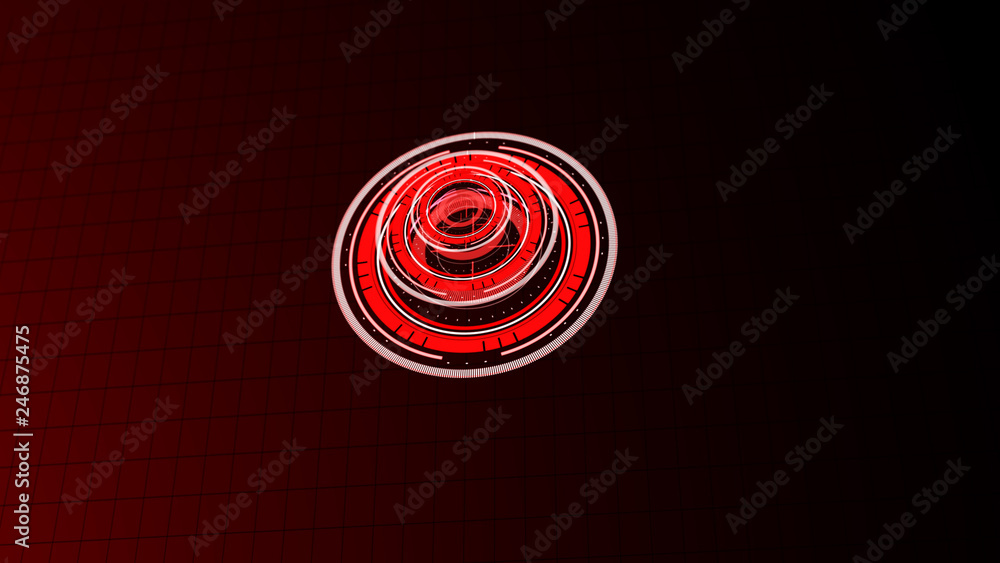 Wall mural abstract surround radar interface on mesh base.futuristic hud radar display. elements of digital dat