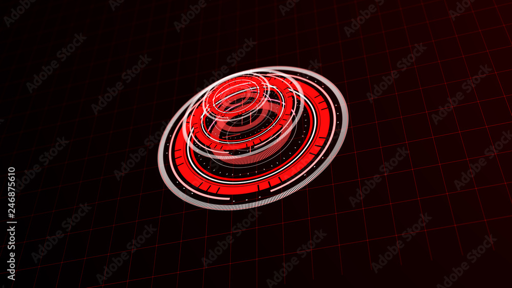 Wall mural abstract surround radar interface on mesh base.futuristic hud radar display. elements of digital dat