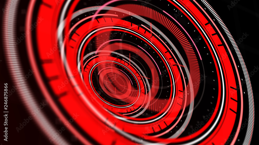 Wall mural abstract surround radar interface on mesh base.futuristic hud radar display. elements of digital dat