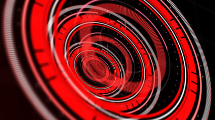 Abstract surround radar interface on mesh base.Futuristic HUD radar display. Elements of digital data chart. 3D rendering