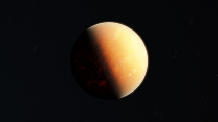 Exoplanet fire planet 3D illustration (Elements of this image furnished by NASA)