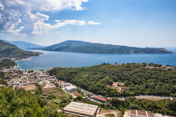 Fototapeta na wymiar A view of the tourist town of Herceg Novi in Montenegro.