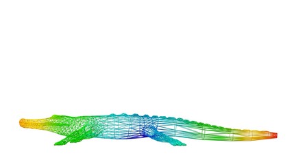 3d rendering of an outlined colorful rainbow animal on white