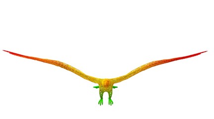 Obraz premium 3d rendering of an outlined colorful rainbow animal on white