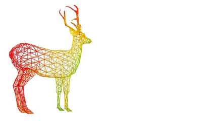 3d rendering of an outlined colorful rainbow animal on white