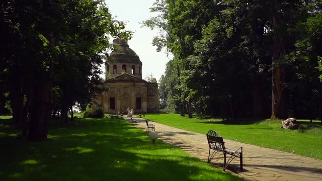Ruins of an old church in a Russian manor.