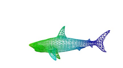 3d rendering of an outlined colorful rainbow animal on white