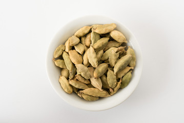 Green Cardamon Pods in a Bowl