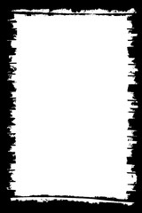 Abstract Decorative Black and White Photo Frame. Type Text Inside, Use as Overlay or for Layer Mask.	