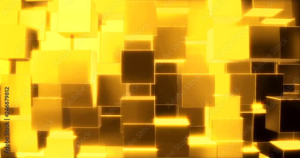 Aufkleber abstract graphics background with golden cubes on a sphere. 3d rendering
