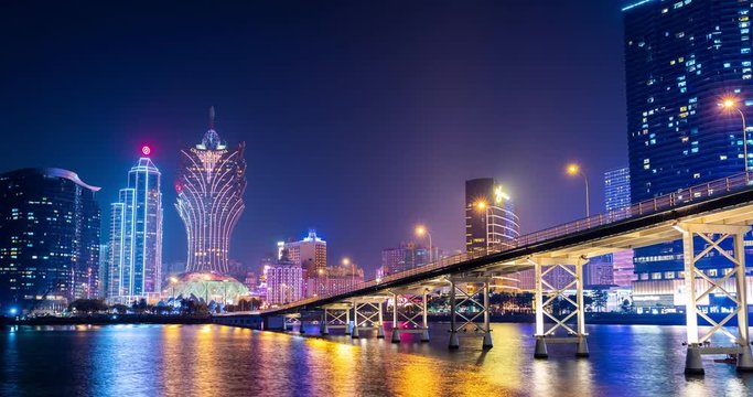 Macau city skyline at night