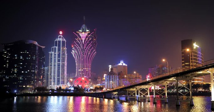 Macau city at night