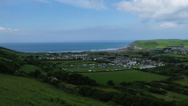Long shot over looking Croyde Bay in North Devon, on a beautiful summers day.