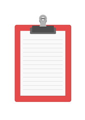 clipboard with blank paper isolated on white background