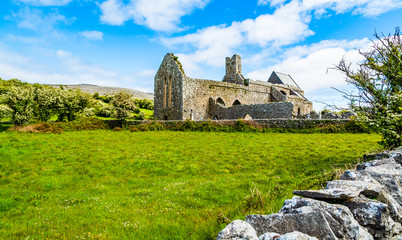 Fototapeta na wymiar Corcomroe Abbey Ruins in Burren region of County Clare, Ireland