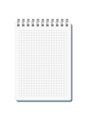 spiral notebook with textured paper sheet in cell