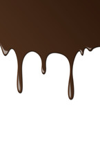 Dark chocolate drips - vertical illustration