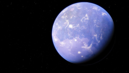 Exoplanet 3D illustration orbital view, purple planet from the orbit (Elements of this image furnished by NASA)