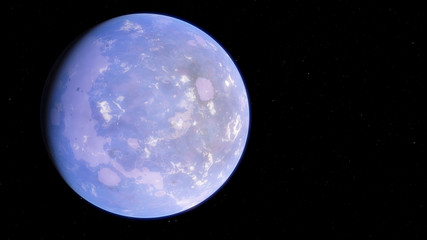 Exoplanet 3D illustration orbital view, purple planet from the orbit (Elements of this image furnished by NASA)