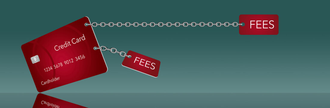 Credit cards usually come with some fees attached. Here is an image where those fees are chained to the credit card.
