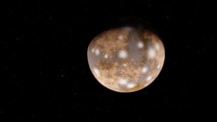 Obraz na płótnie Canvas Fantastic Ice Exoplanet or Pluto 3D illustration (Elements of this image furnished by NASA)