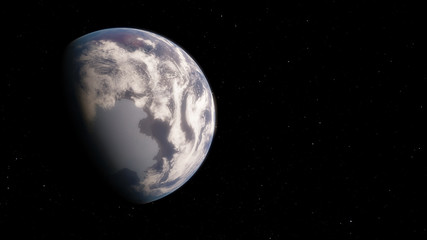 Planet Earth from space 3D illustration, world, ocean, atmosphere, land, clouds (Elements of this image furnished by NASA)