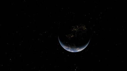 Obraz na płótnie Canvas Planet Earth from space 3D illustration, world, ocean, atmosphere, land, clouds (Elements of this image furnished by NASA)