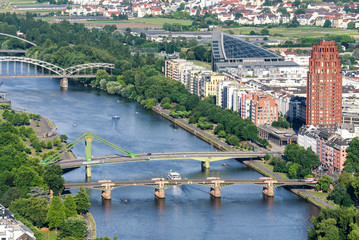 Fototapeta na wymiar River Main Aerial view Frankfurt