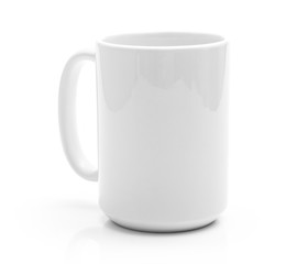 White cup isolated on a white background