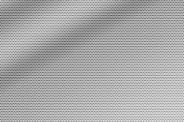 Black on white halftone vector. Diagonal dotted texture. Gray dotwork gradient. Monochrome halftone overlay