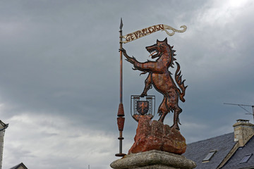 La bête du Gévaudan, Aumont-Aubrac, Lozère , Occitanie, France