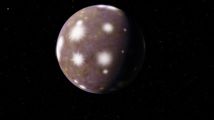 Obraz na płótnie Canvas Brown Gray ice exoplanet 3D illustration (Elements of this image furnished by NASA)