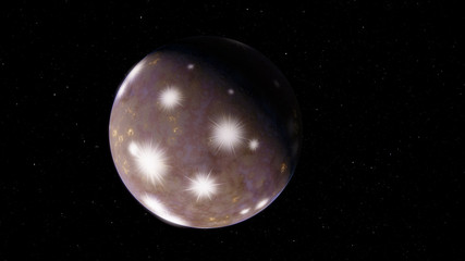 Obraz na płótnie Canvas Brown Gray ice exoplanet 3D illustration (Elements of this image furnished by NASA)