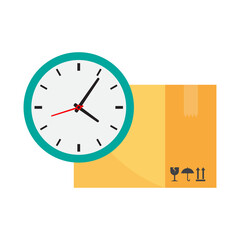 Cardboard box and clock simple icon