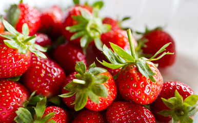 Strawberries on white