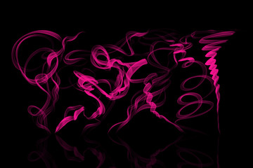 smoke plastic pink on black background