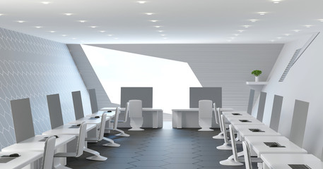 room simple modern workplace interior 3d-illustration