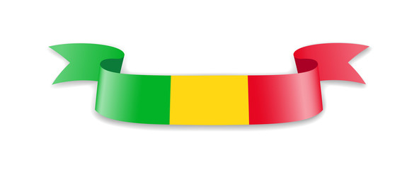 Mali flag in the form of wave ribbon.